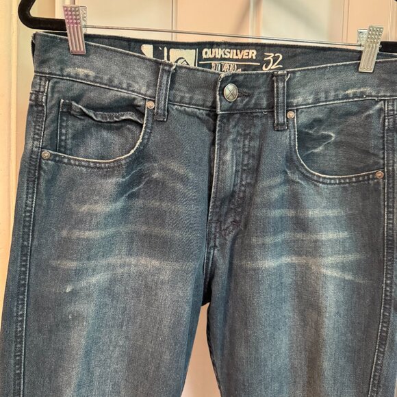 QUIKSILVER JEANS SIZE 32 SLIM TAPERED LEG 100% COTTON - Picture 3 of 4